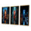 «Red Téléphone Booth Urban Reflections», 3 pièces sur toile-1173677-1173676