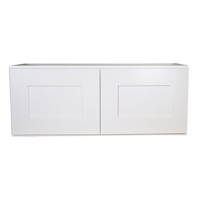 Recessed Panel White Matte Plywood Standard Wall Cabinet Ready-to-Assemble