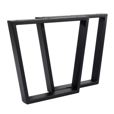 Angular Pair of Legs, Black Industrial Steel Alloy - For DIY, Furniture, Tables
