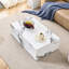 Table basse moderne en panneau de fibres à densité moyenne avec motif en marbre - 39,37 x 23,62 x 11,81 pouces - Design élégant et durable.