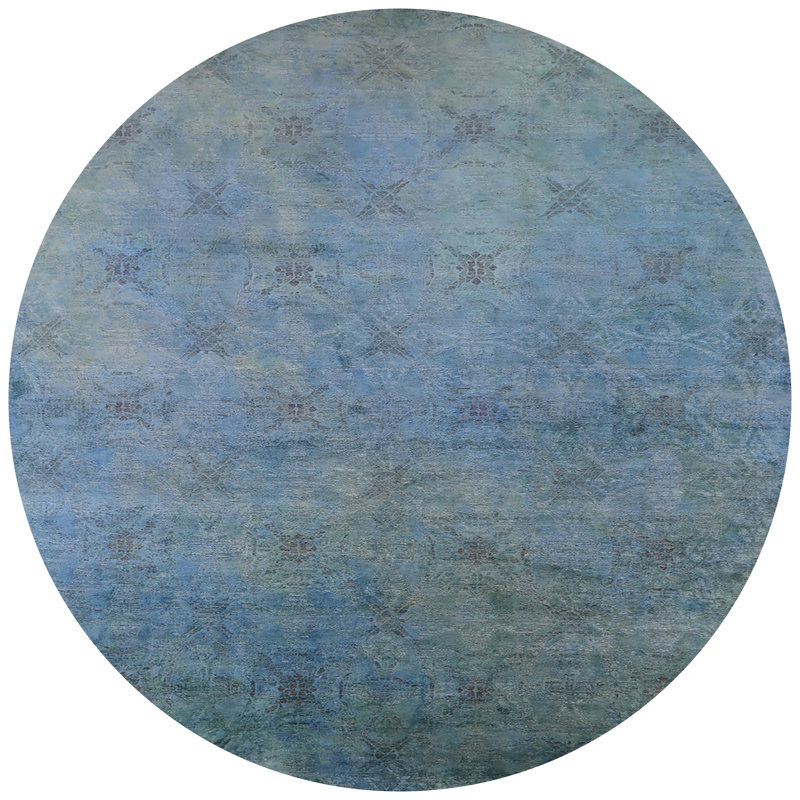 Geometric Indoor Rug, Round 3'
