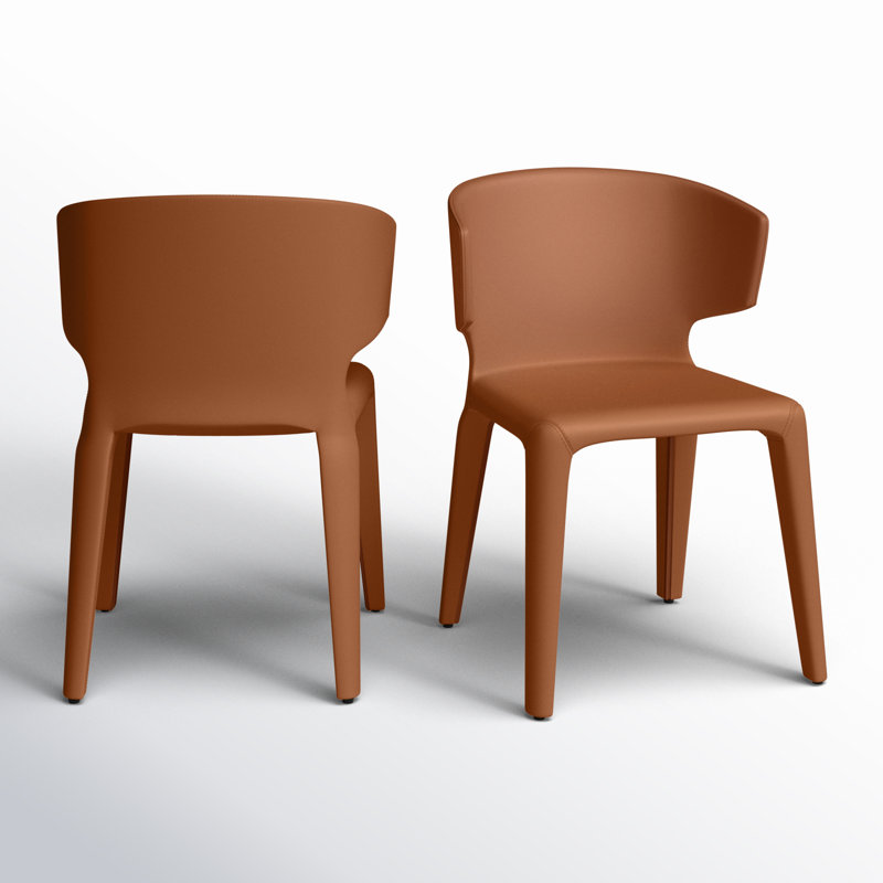 Saddle Faux Leather Upholstered Side Chair with Metal Legs