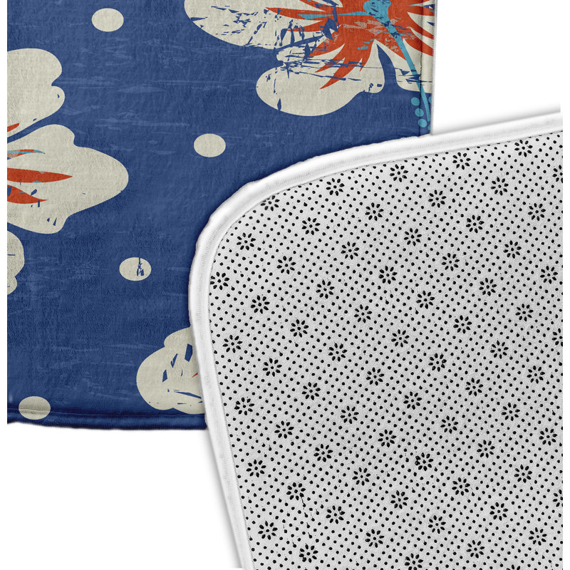 Herrington Non-Slip Bath Mat, Blue, 24" W x 17" L