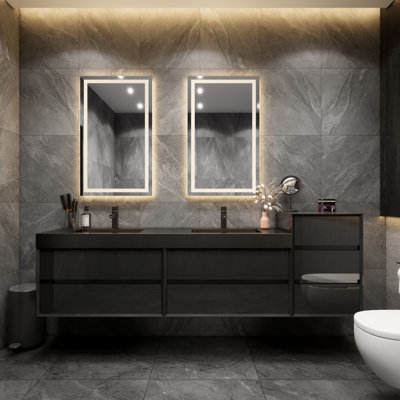 Golitz 103.5'' Double Bathroom Vanity with Stainless Steel Top