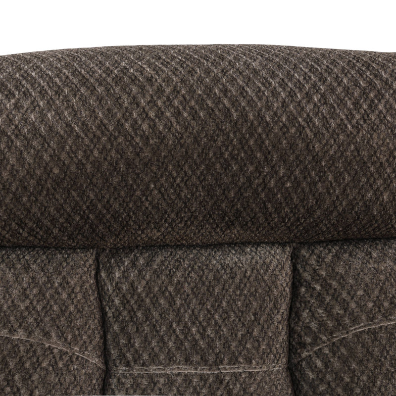 BLACK COFFEE Cashmere Fleece Living Room Recliner Intelligent Loveseat, Brown Fabric