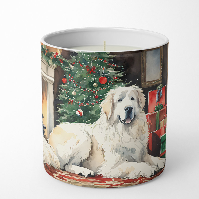 Bougie de Noël parfumée avec support en céramique