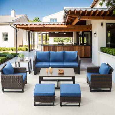 Chaqueta 7 Piece Rattan Sofa Seating Group with Cushions