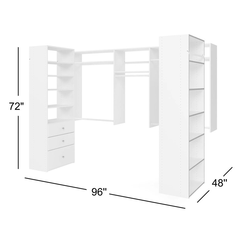 Grid 96'' Closet System (Can Be Cut To Fit), Truffle