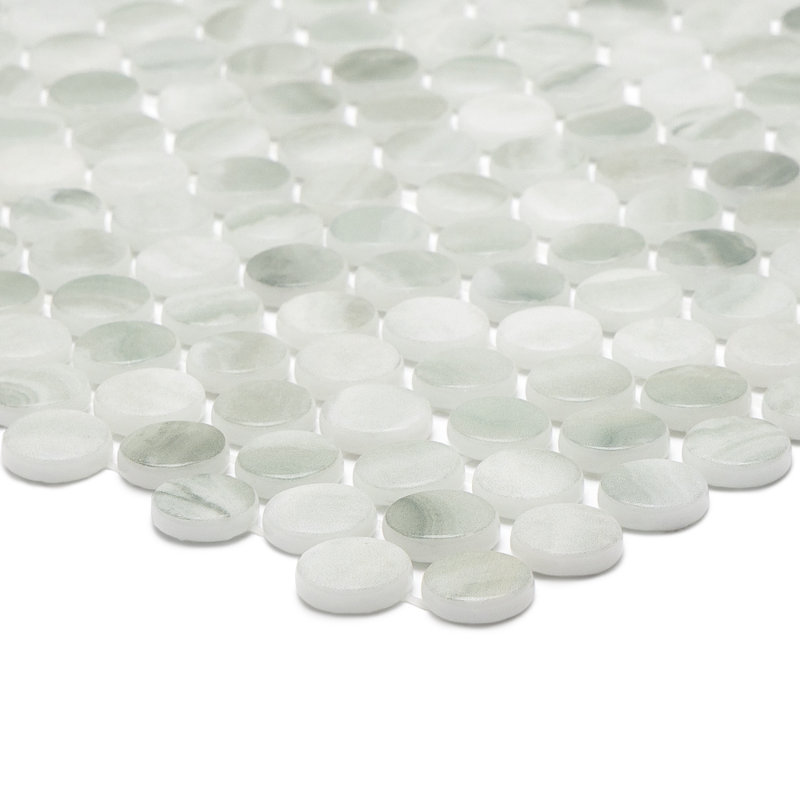 Carreau de mosaïque en verre 1 po x 1 po Eterna Penny, Jade pâle