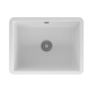Mataro II Undermount White Ceramic Single Bowl Kitchen Sink
