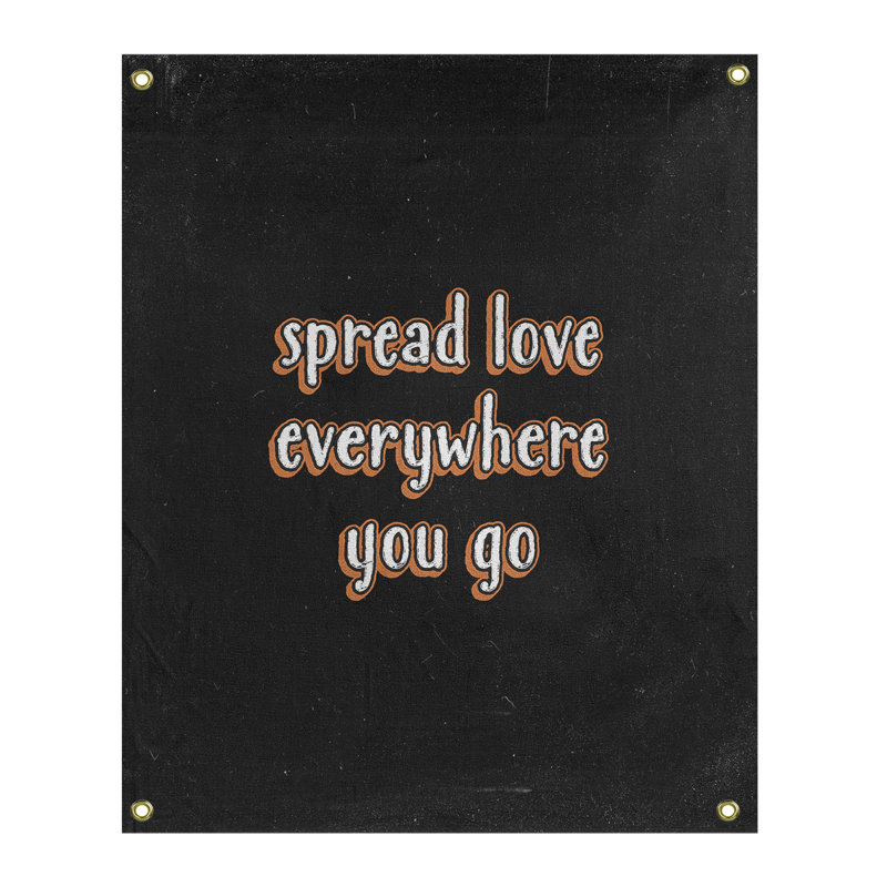 Tapisserie tableau noir en polyester spread quote, H 36 po x l 26 po, Orange