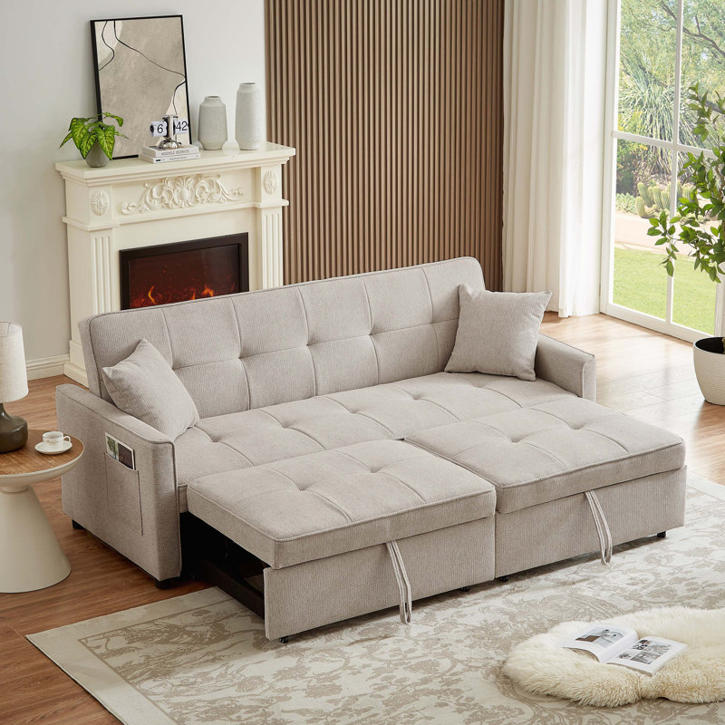 Jahari Upholstered 80.7'' Sofa, Ivory Polyester