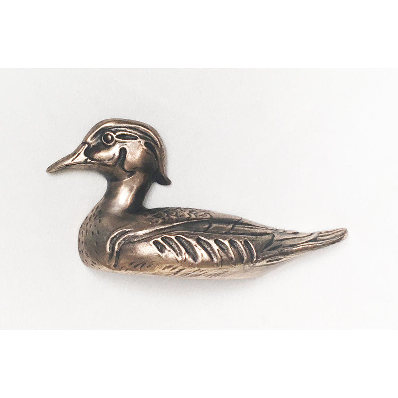 Duck Decoy Left Facing 3" Centre Bin Pull, Brass