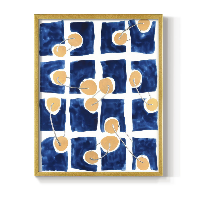 Abstract Abstract I, reproduction encadrée - bois massif, H 11 po x l 9 po, Doré