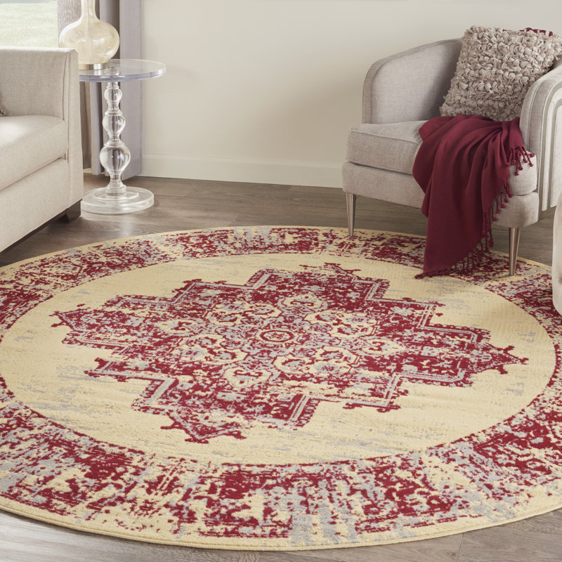 Skender Oriental Indoor Rug, Round 8'