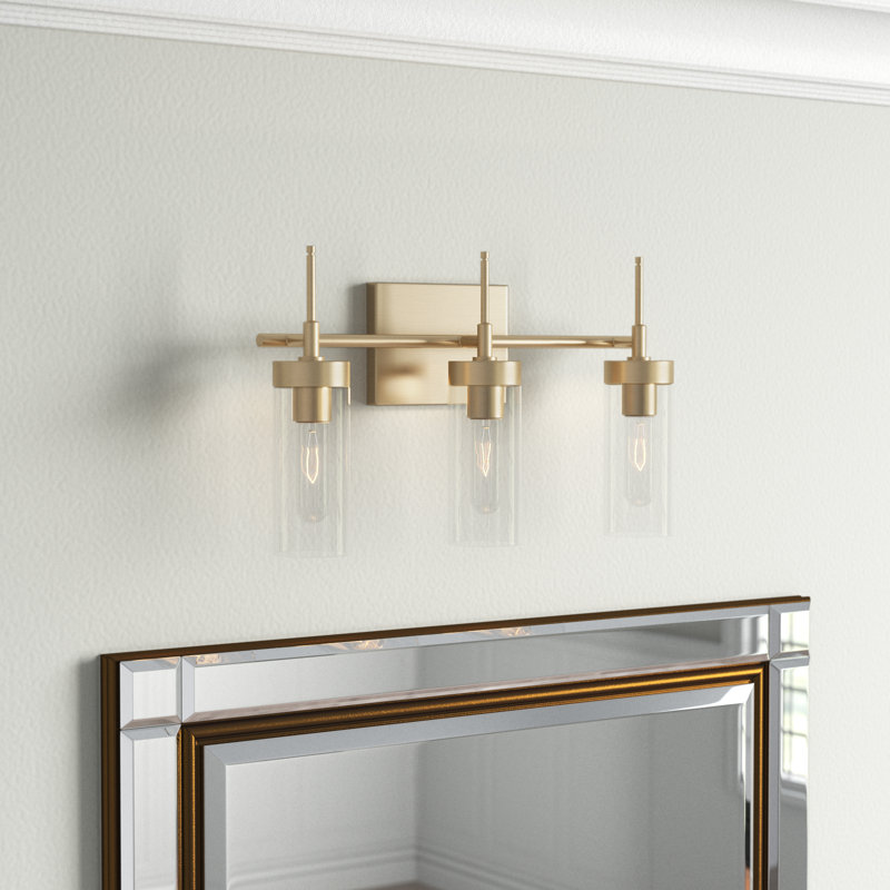 3 - Light Dimmable Vanity Light, Soft Gold