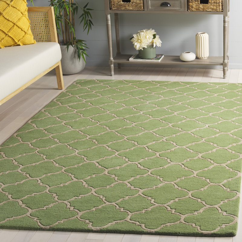 Carolene Hand Tufted Wool Geometric Rug, Rectangle 5' x 8'