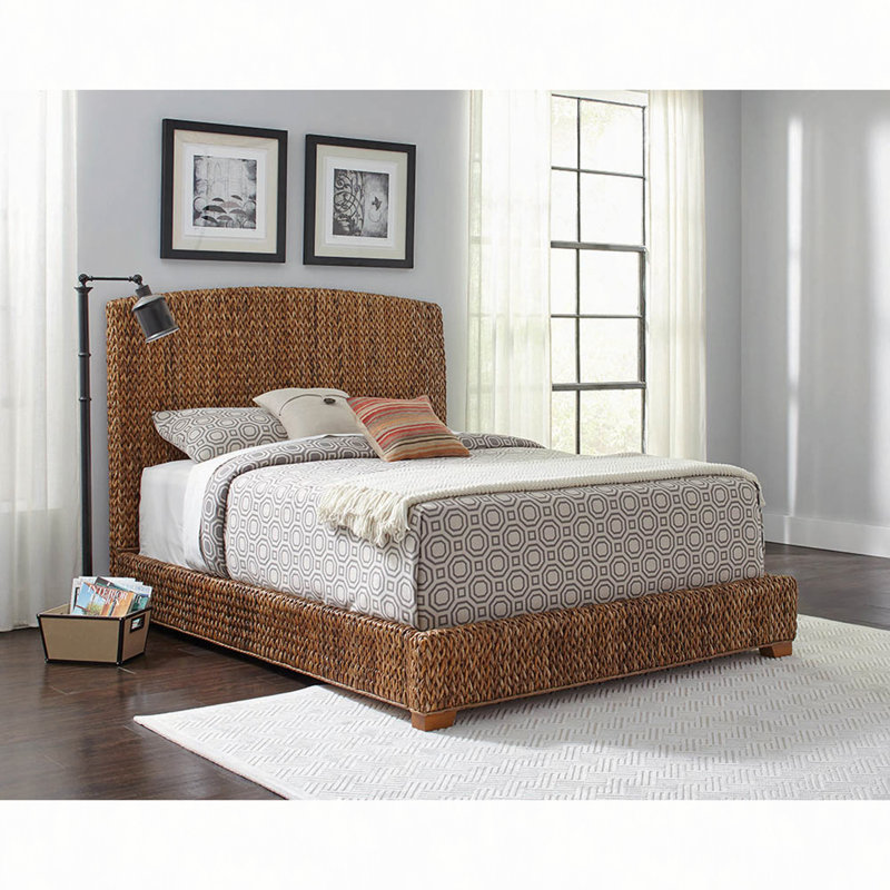 Grand lit Holden brun rustique et naturel, Grand lit