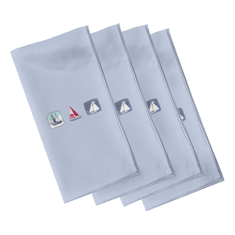 Hare Boat Trio Napkins, Blue