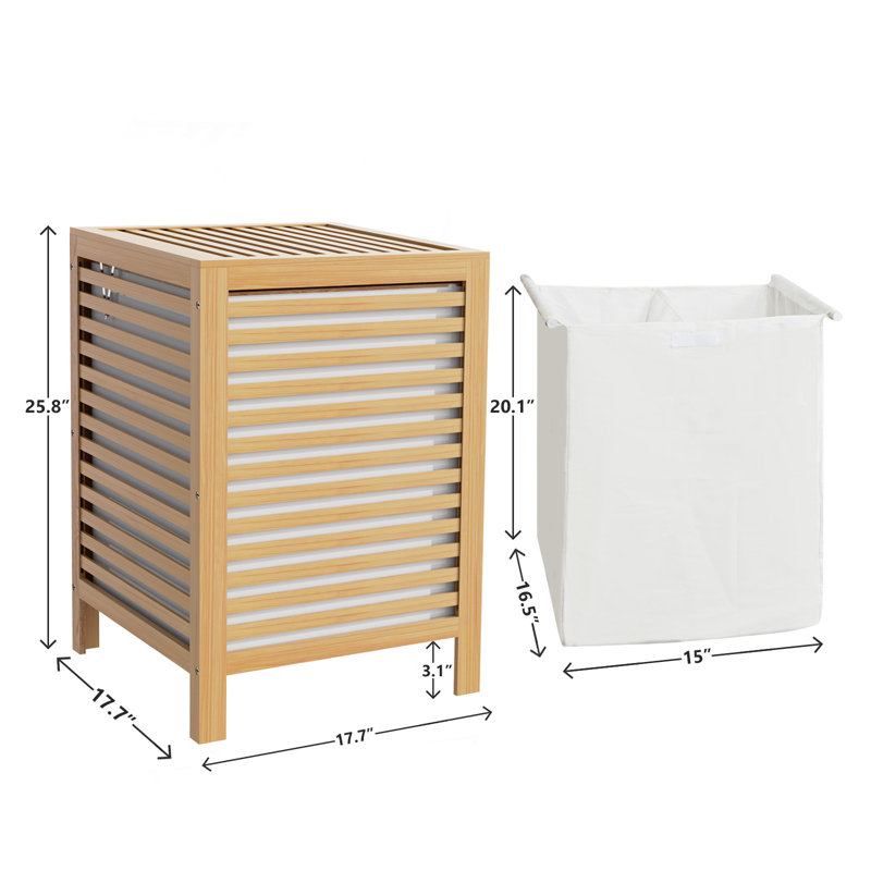 Panier à linge en bambou, Brun