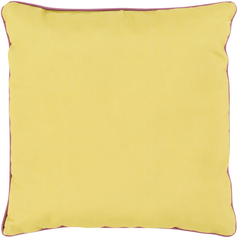 Solid Colour Outdoor Throw Pillow, 16" H x 16" W x 4" D, Gold