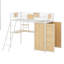 Lit mezzanine avec bureau en L et garde-robe-1295367462