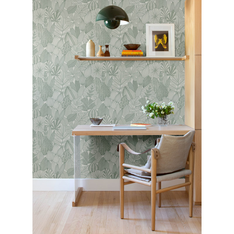 Mathias Green Botanical Wallpaper, Green