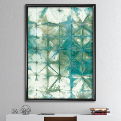 « turquoise aquarelle géométrique iii »-cadre photo sur toile
