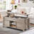 48"W Farmhouse Lift Top Storage Coffee Table with Sliding Barn Door & Adjustable Shelf-135533263