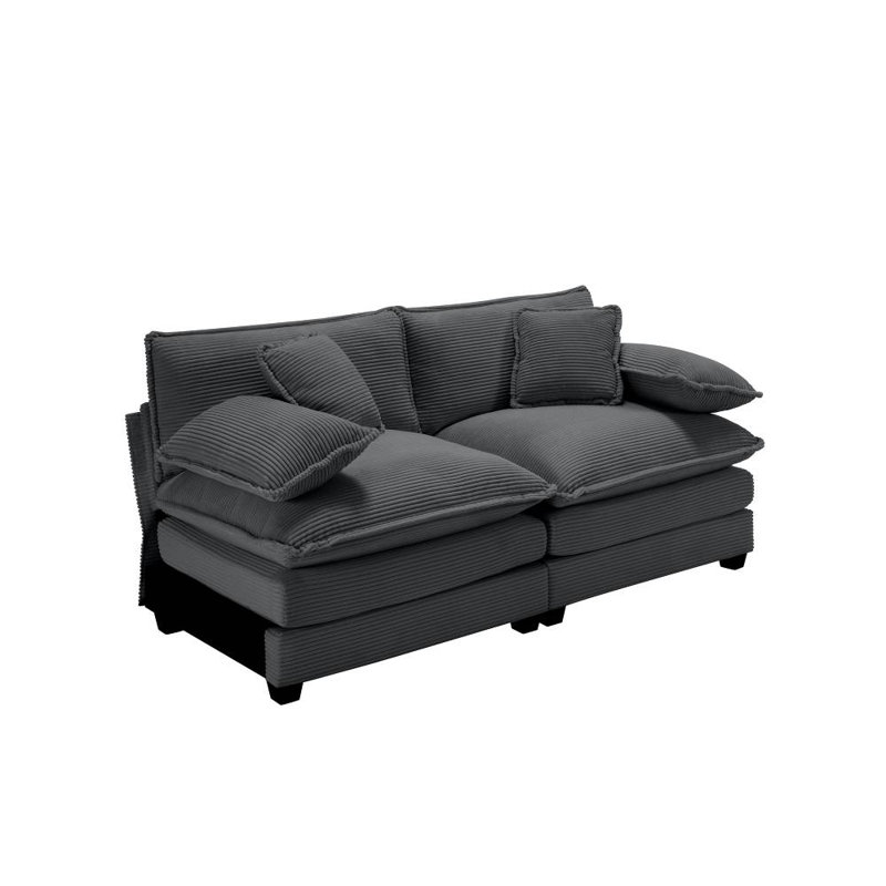 2-Seater Corduroy Sofa  (Grey)