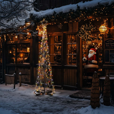 The Holiday Aisle® Solar Christmas Cone Tree Light 640 LED Light Show Outdoor Xmas Home Yard