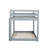 Solid Rubber Wood Twin over Twin Loft Bed with Ladder – Sturdy Twin Bed Platforms for Kids & Teens,Grey-978012349