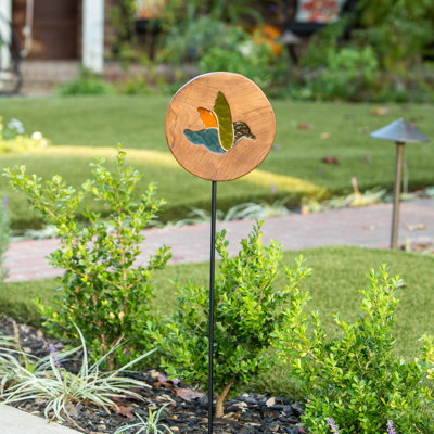 Piquet de jardin en verre teck 4pi