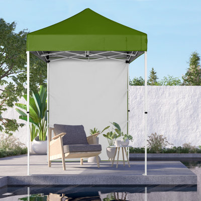 5 Ft. W x 5 Ft. D Steel Pop-Up Canopy Tent With Sunwall
