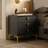 3-Drawer Modern Nightstand With Metal Legs-2079263307