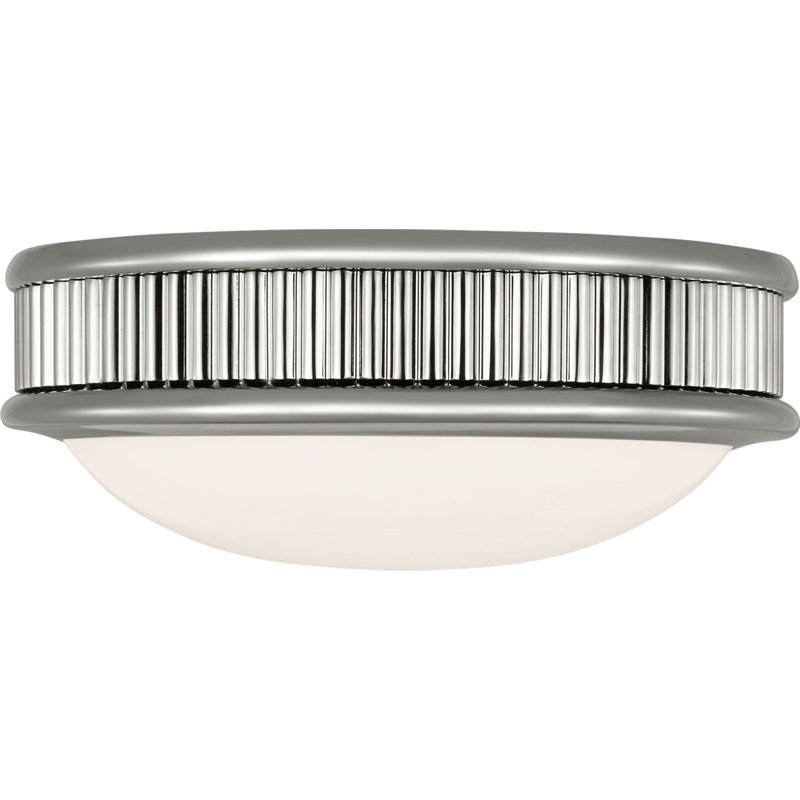 Ritz Flush Mount, 3" H x 8" W x 8" D, Polished Nickel