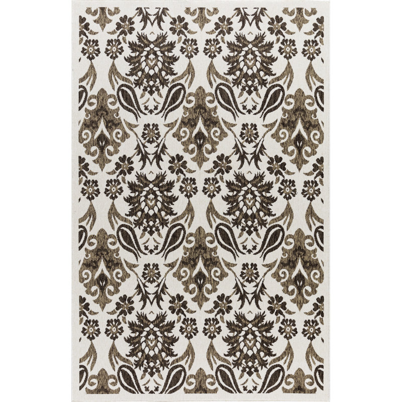 Tapis d'intérieur / extérieur brun Ramos, Rectangle 5 pi 3 po x 7 pi 7 po