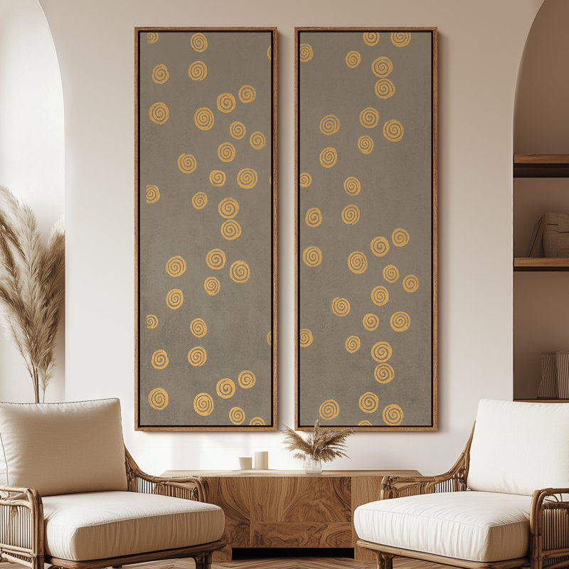 «Vintage Landscape Wall Art», ensemble de 2 toiles encadrées 20 x 60 pouces, Naturel