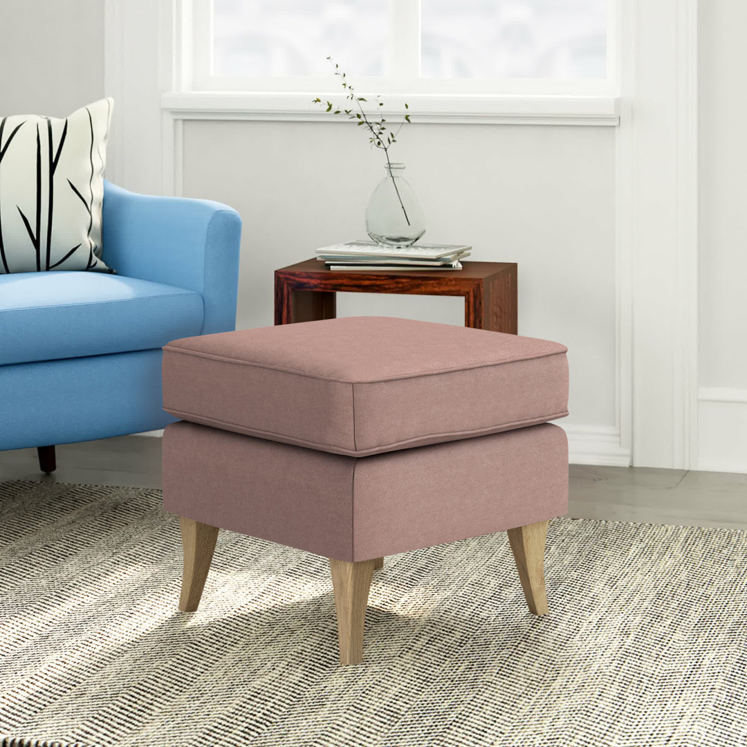 50Cm Wide Square Floral Footstool Ottoman