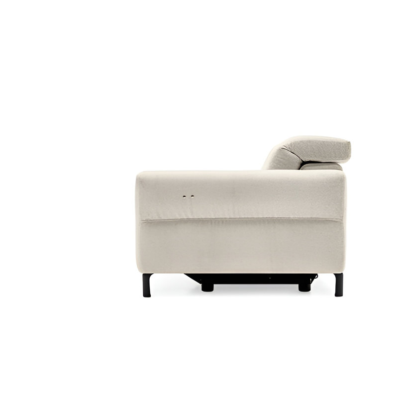 Norma Upholstered Adjustable Sofa, White Polyester Blend