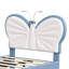 EU & UK Single Children's Butterfly Upholstered Bed with Reading Lights, Height-Adjustable Velvet & PU Headboard, Pink/Blue, 90x190/200cm-2126063574-2126063575