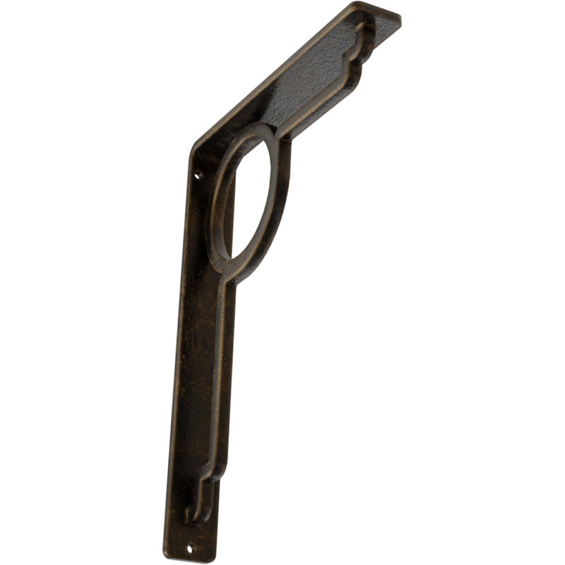 Support en fer forgé Maria, Laiton antique, H 10 po x l 1,5 po x P 7,5 po