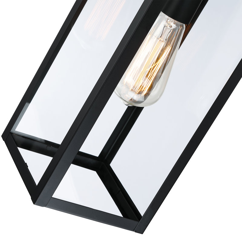 Lanterne murale d'extérieur noir mat à 1 lumière Citron, H 18 po x l 6 po x P 8 po