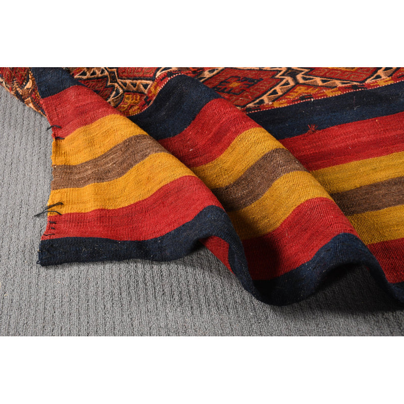 Tapis kilim jaune rétro: petit style turc Oushak pour la cuisine et la maison