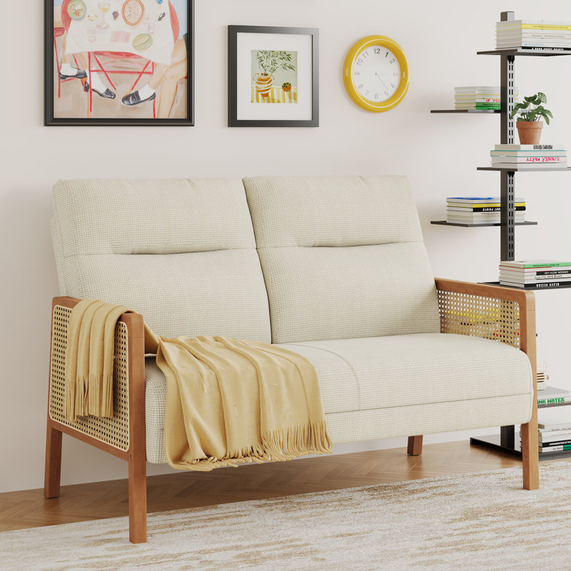 48'' Upholstered Loveseat, Ivory