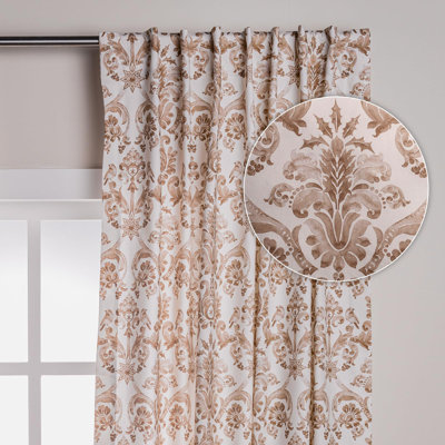 Maison d' Hermine Curtains for Living Room 100% Cotton 124 inch Length One Panel Light Filtering Curtains for Windows with Rod and Loop Pockets Valentines Day Gifts (Allure, 50"W x 124"L)