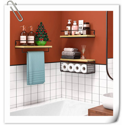 Margison 3 Piece Wood Floating Shelf
