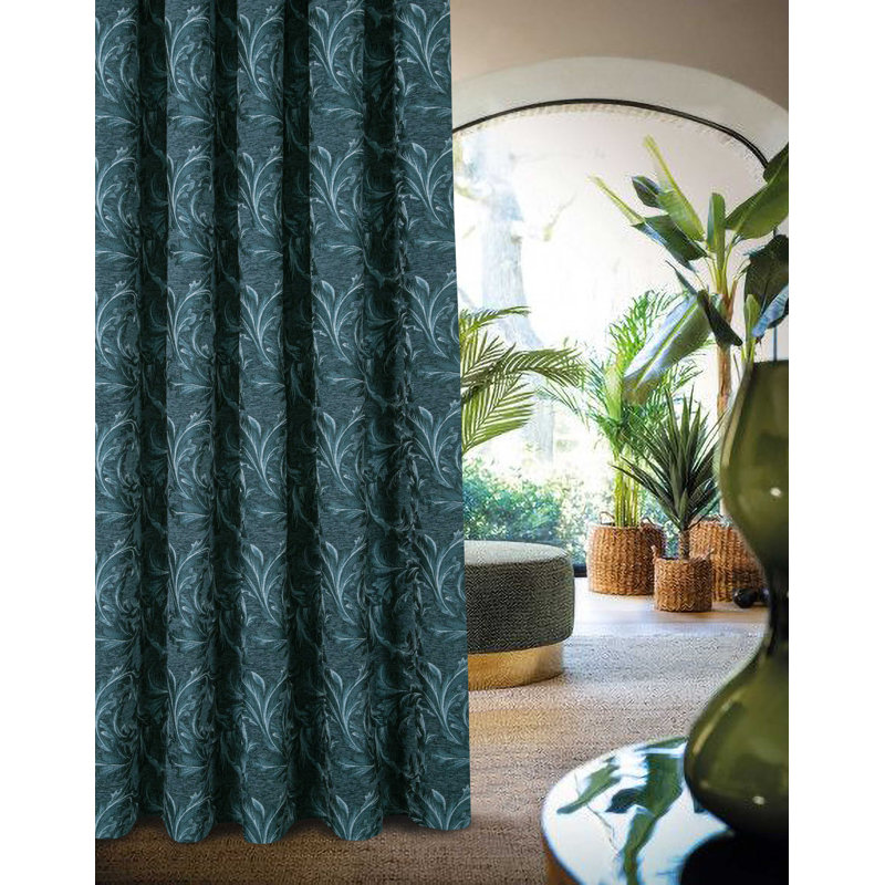 Kaia Room Darkening CURTAINS Pair, 114 W x 137 D cm, Teal