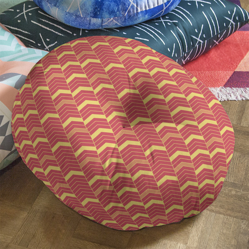 Coussin Rhonda, 30 po x 30 po, Rouge / jaune