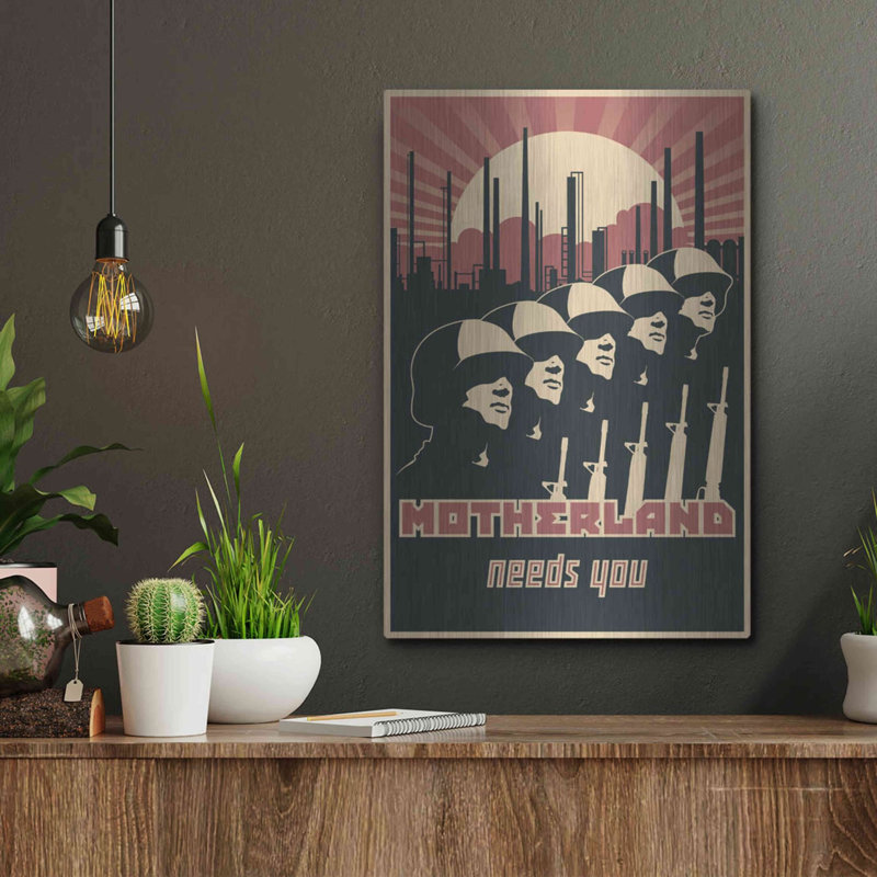 «Motherland Needs You», art mural en métal, H 16 po x l 12 po